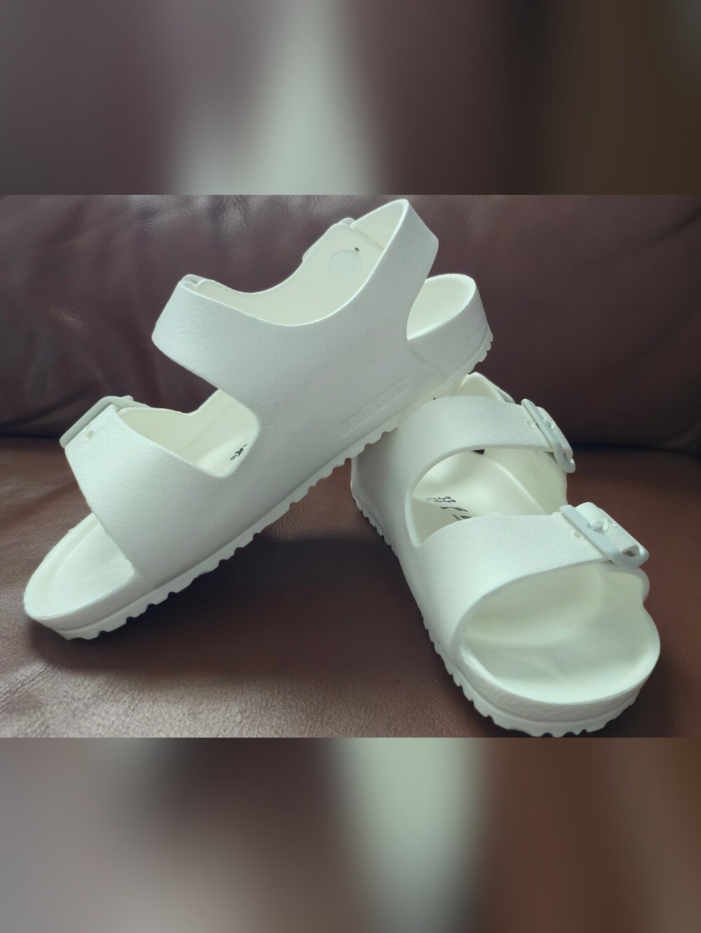 Birkenstock AVA 33 Youth 2 White Kids Buckle Sandals - Classic Two-Strap